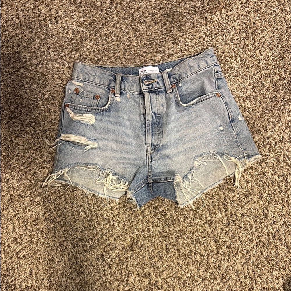Zara festival denim shorts